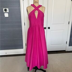 Rachel Comey Pink Halter Pleated Cocktail Dress size M